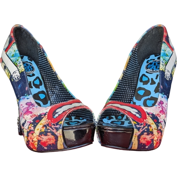 Too Fast Brand Studded Stiletto Smoking Heels Y2K 2000s Open Peep Toe Women's 6 - Picture 2 of 12